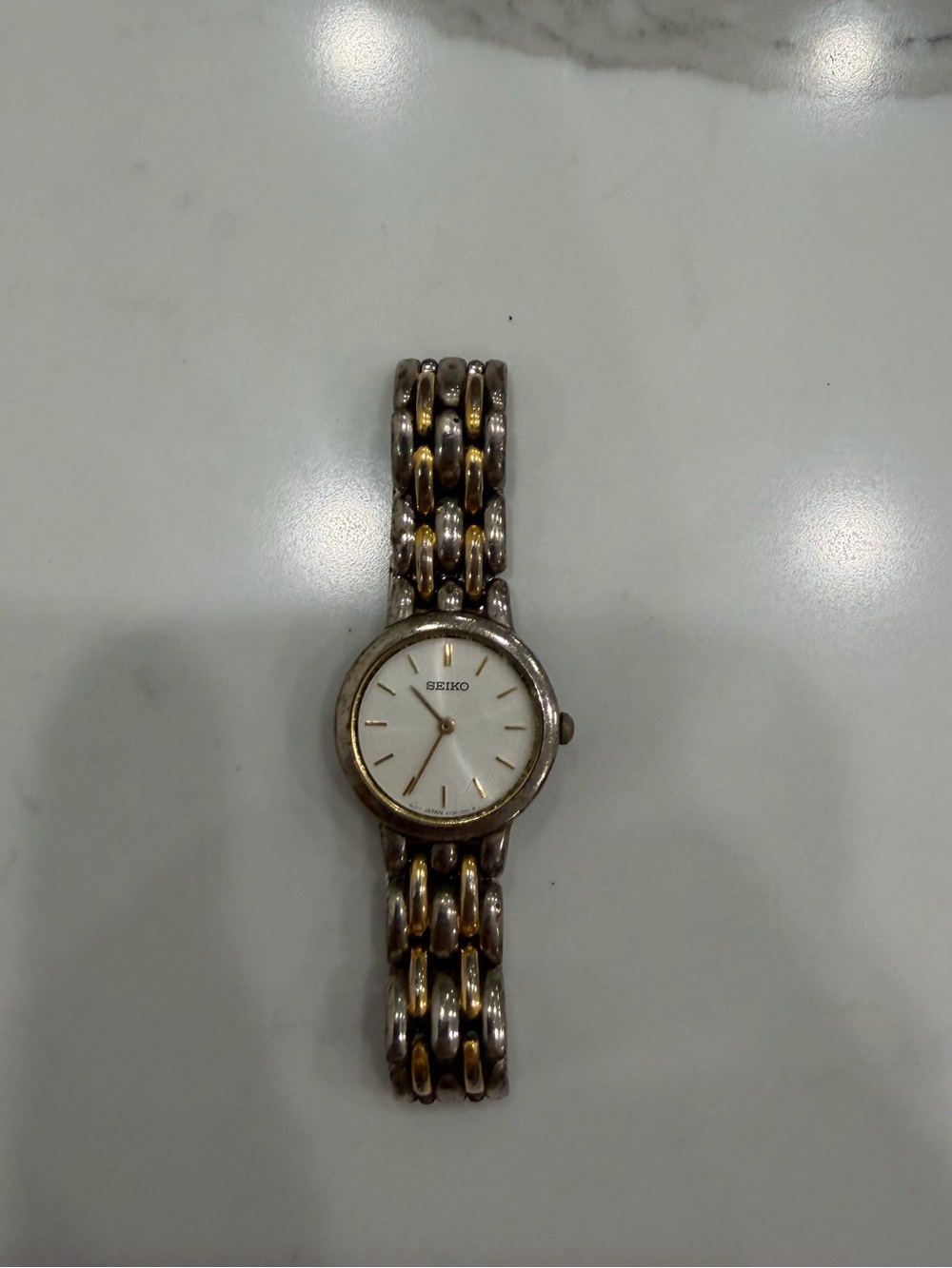 seiko vintage two tone bracelet watch